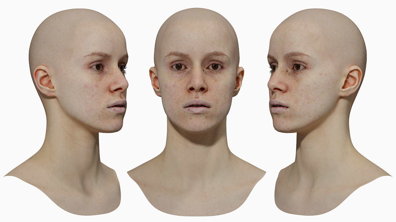 Freckled Female 3d Model